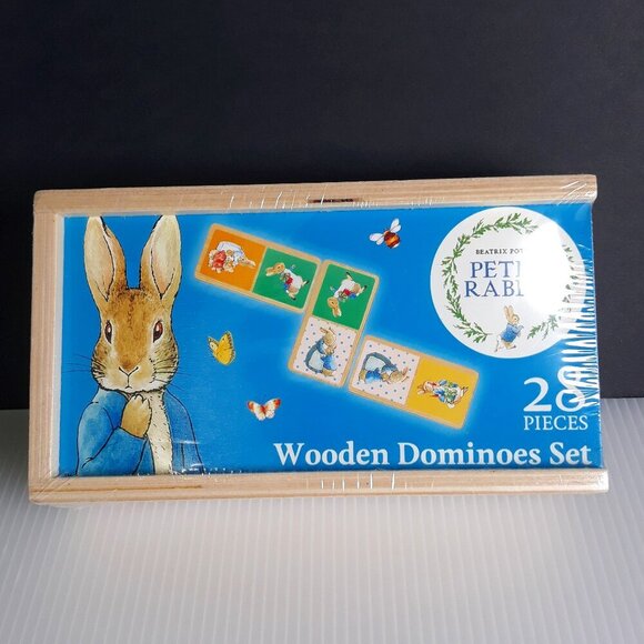 New Beatrix Potter Peter Rabbit Wooden Dominoes Set - Picture 1 of 9